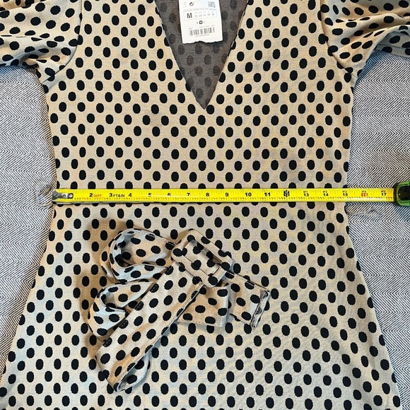 NWT Zara Belted Polka Dot Dress Size Medium - Picture 9 of 15